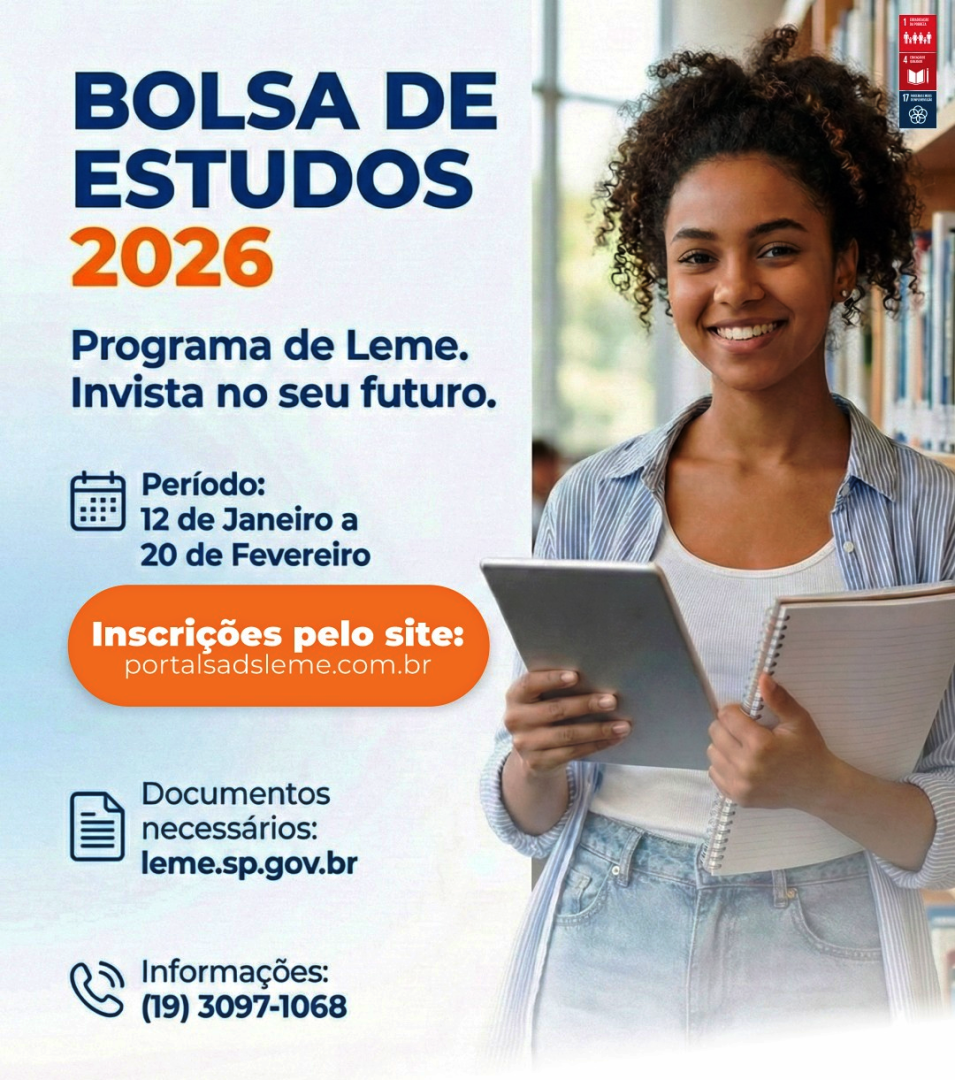 SADS INFORMA SOBRE INSCRIÇÕES PARA O PROGRAMA BOLSAS DE ESTUDOS 2026
