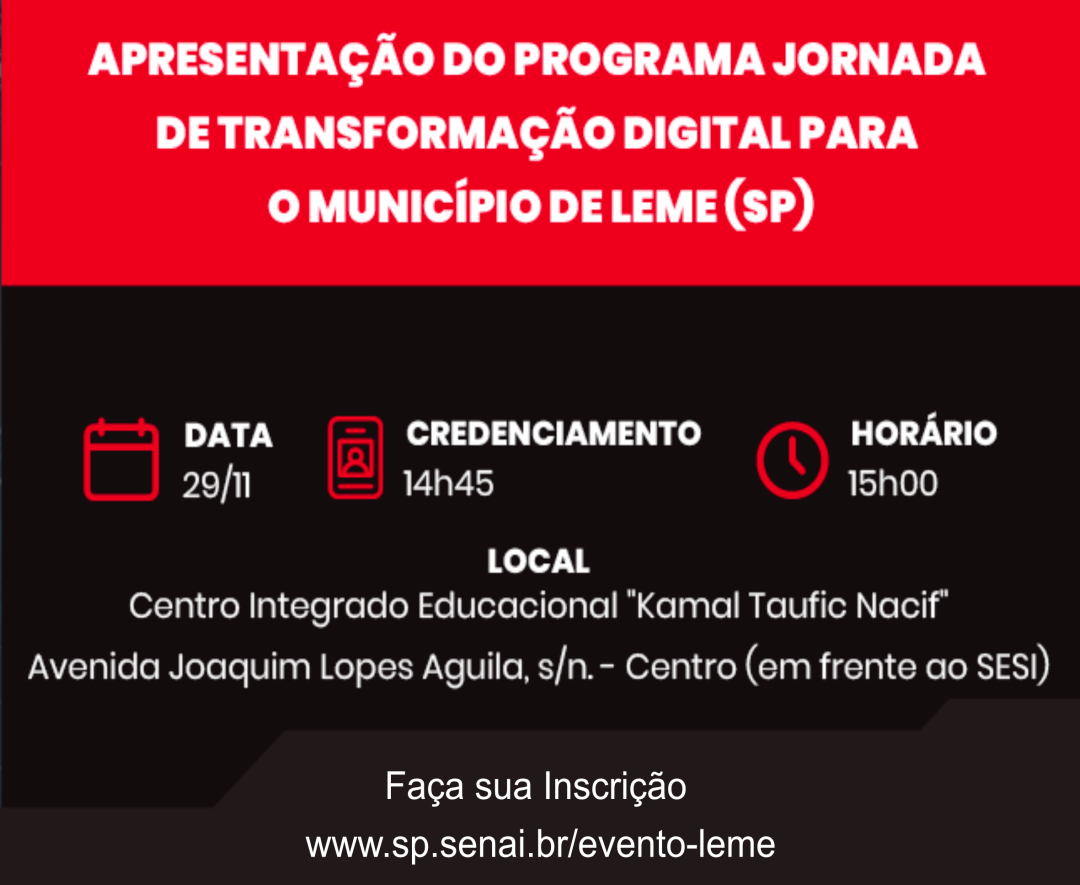 Road Show - Jornada de Transformação Digital acontecerá dia 29 de novembro