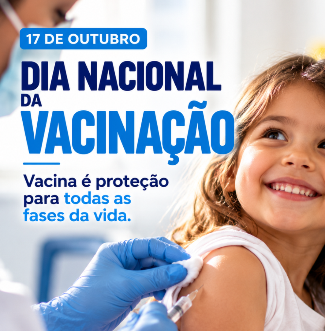 17 DE OUTUBRO - DIA NACIONAL DA VACINAÇÃO REFORÇA A IMPORTÂNCIA DE MANTER A PROTEÇÃO EM DIA