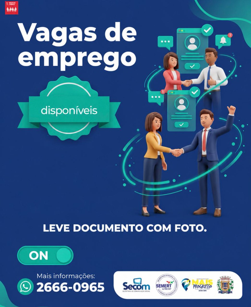 VAGAS ATIVAS DO PAT – POSTO DE ATENDIMENTO AO TRABALHADOR ATUALIZADAS ATÉ O DIA 10/08/2026