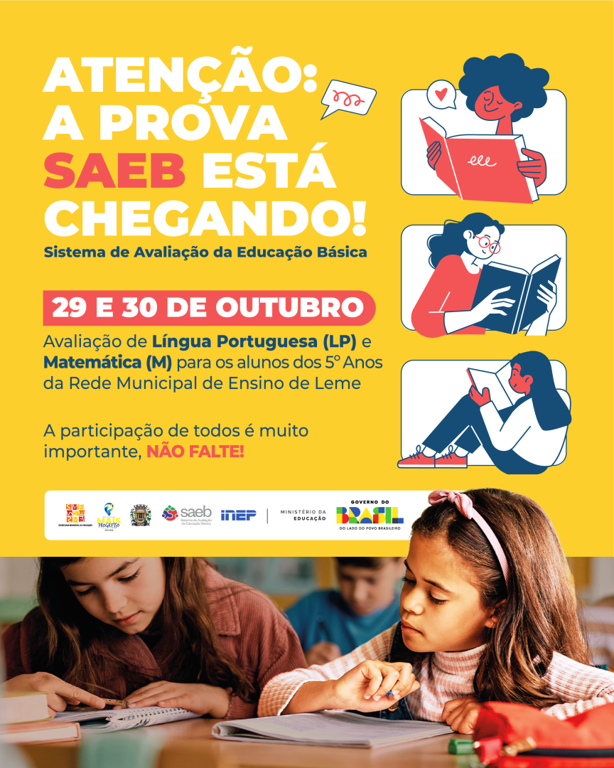 SAEB 2025: ALUNOS DO 5º ANO DA REDE MUNICIPAL REALIZARÃO