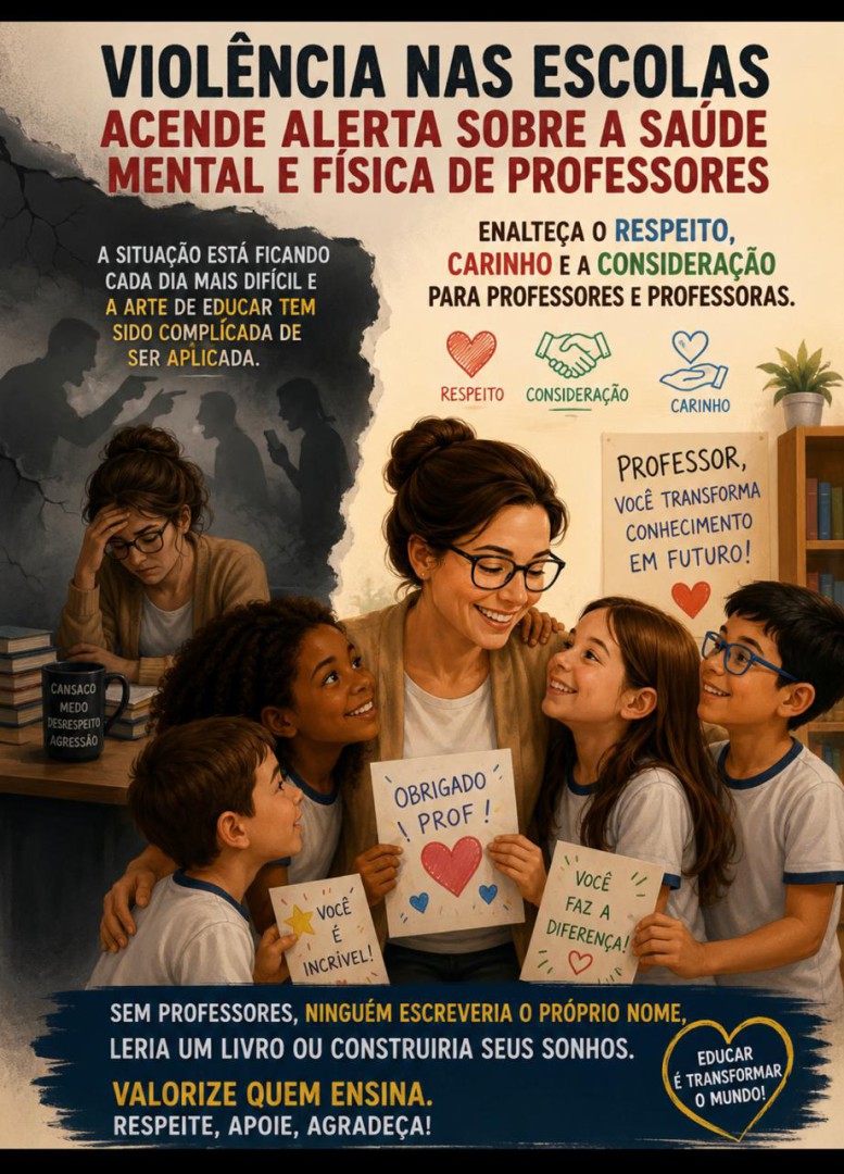 VIOLÊNCIA NAS ESCOLAS ACENDE ALERTA E REFORÇA A NECESSIDADE DE VALORIZAR QUEM ENSINA