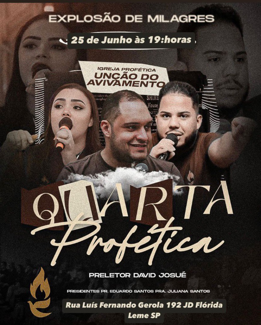 IGREJA PROFÉTICA UNÇÃO E AVIVAMENTO REALIZARÁ UM GRANDE ENCONTRO DE FÉ