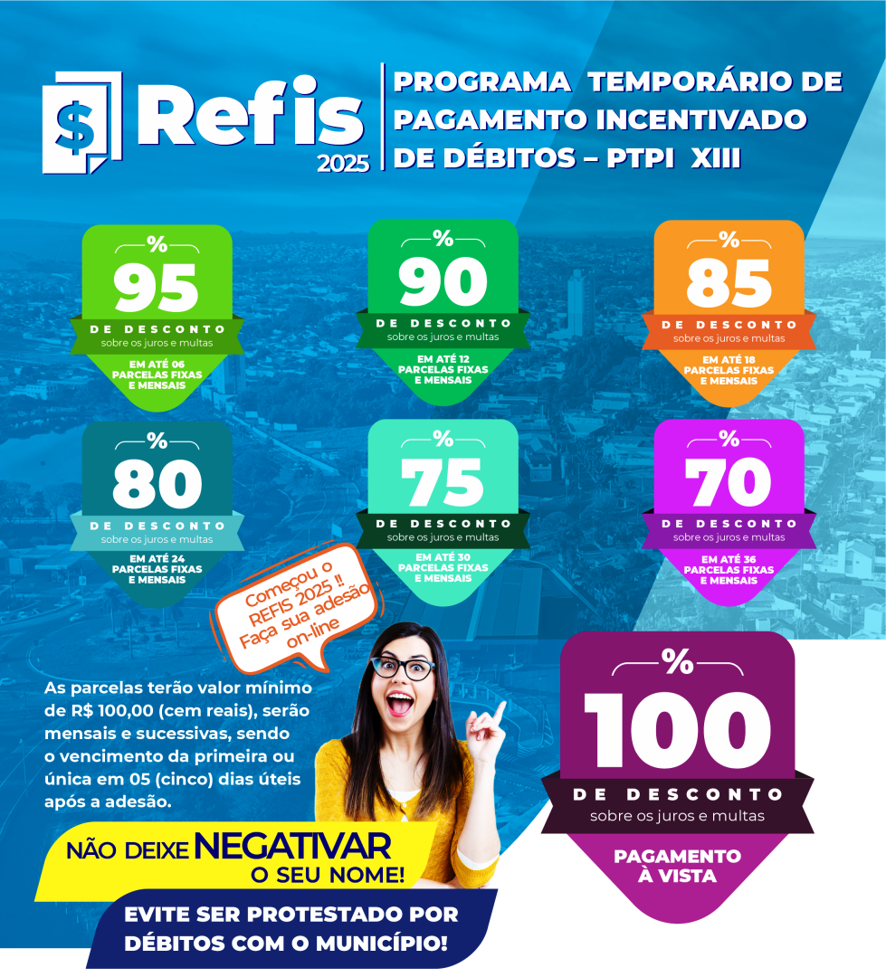 REFIS MUNICIPAL 2025 - PROGRAMA TEMPORÁRIO DE PAGAMENTO INCENTIVADO DE DÉBITOS– PTPI XIII