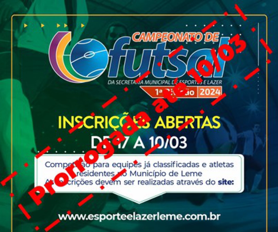 INSCRIÇÕES PRORROGADAS