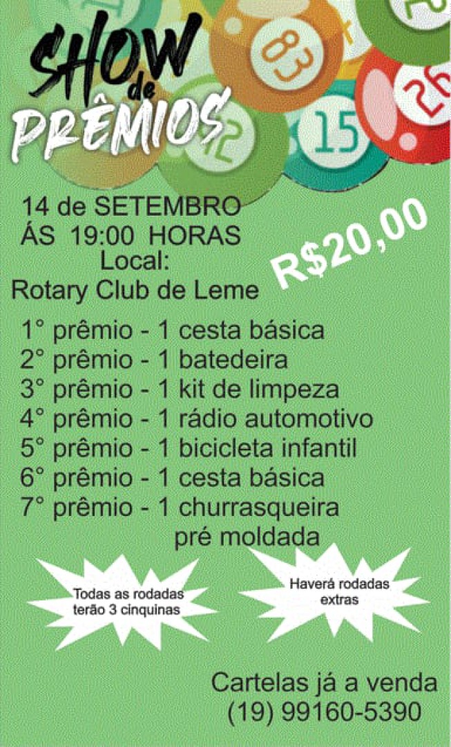 SHOW DE PRÊMIOS NO ROTARY