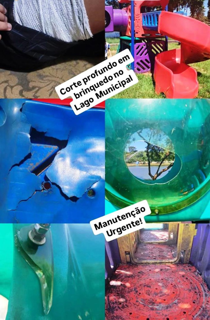 ABANDONO NO CARTÃO-POSTAL: CRIANÇA SE FERE GRAVEMENTE EM PLAYGROUND DO LAGO MUNICIPAL