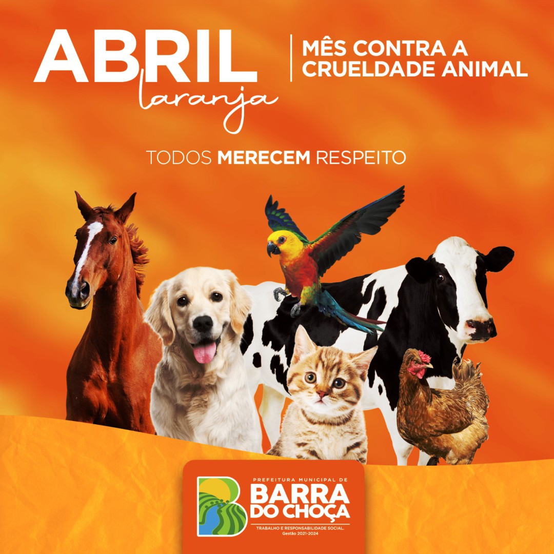 ABRIL LARANJA – MÊS DA PREVENÇÃO DA CRUELDADE CONTRA OS ANIMAIS