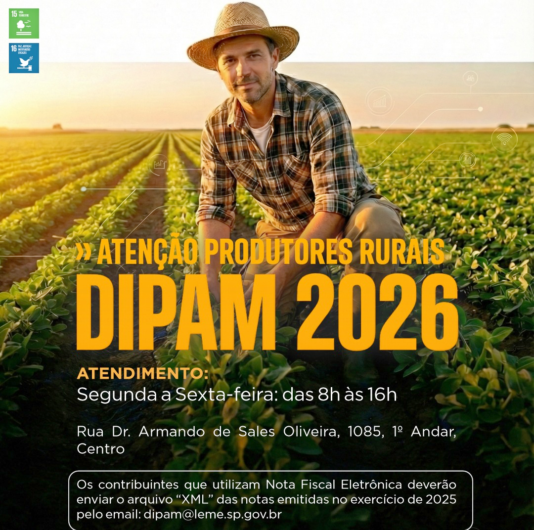 DIPAM “A” 2026 – PREFEITURA PRESTARÁ AUXÍLIO AOS PRODUTORES RURAIS DE LEME SOBRE AS OBRIGAÇÕES FISCAIS