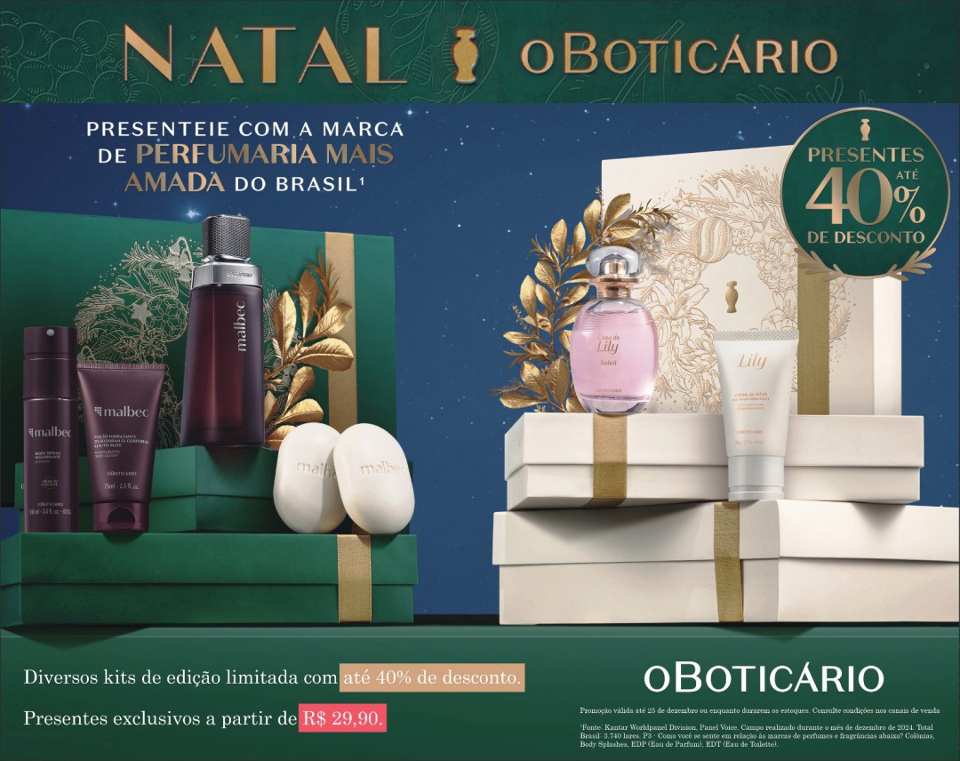 O NATAL CHEGOU COM O BOTICÁRIO: PRESENTEIE COM QUEM O BRASIL AMA