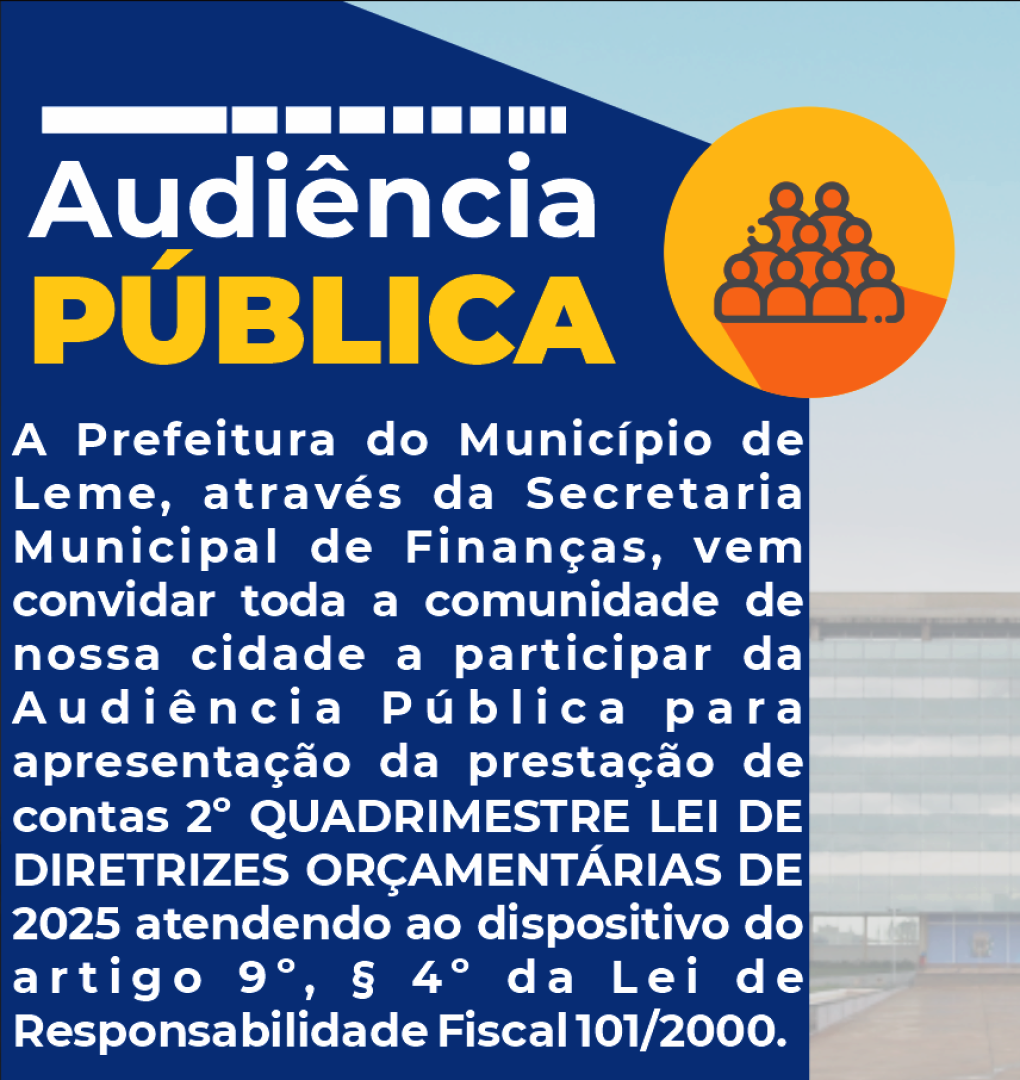SECRETARIA DE FINANÇAS INFORMA SOBRE AUDIÊNCIA PÚBLICA NO DIA 24 DE SETEMBRO