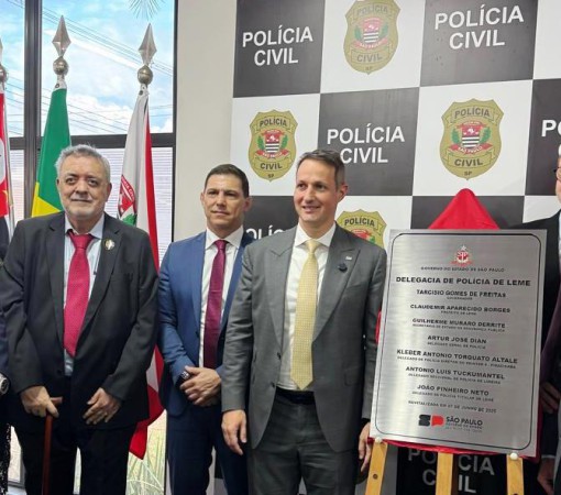 NOVA DELEGACIA DE POLÍCIA DE LEME É INAUGURADA COM A PRESENÇA DO SECRETÁRIO DE SEGURANÇA PÚBLICA, GUILHERME DERRITE}